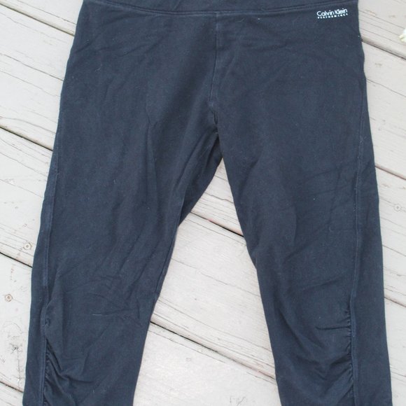 CALVIN KLEIN Performance Black Capri Leggings M - Picture 1 of 4